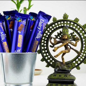 natraj-brass-statue-8inch-with-chocolates